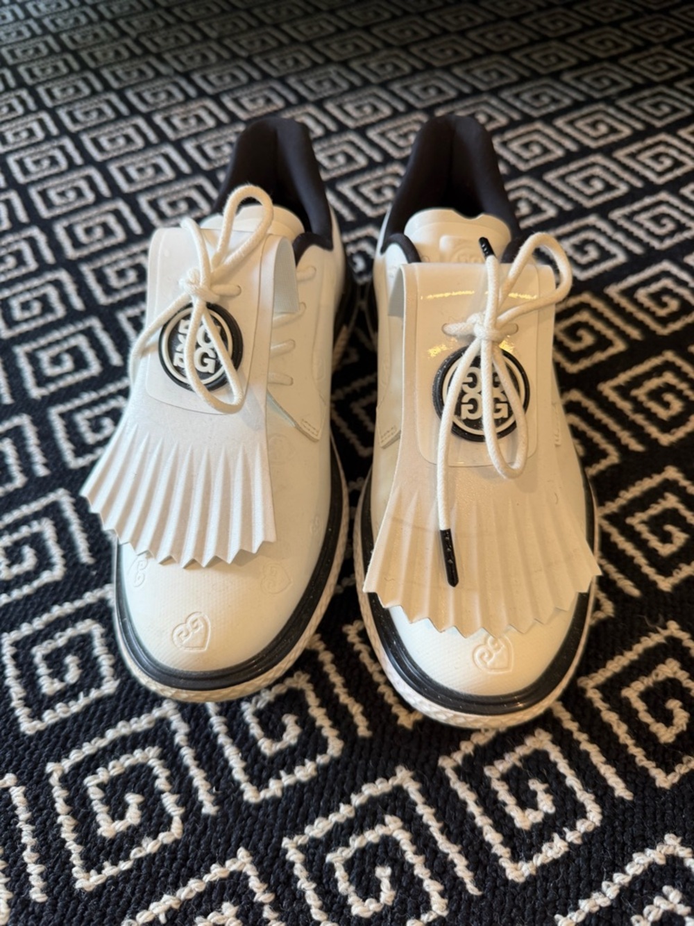 White GFORE Golf-Style Kiltie Sneakers